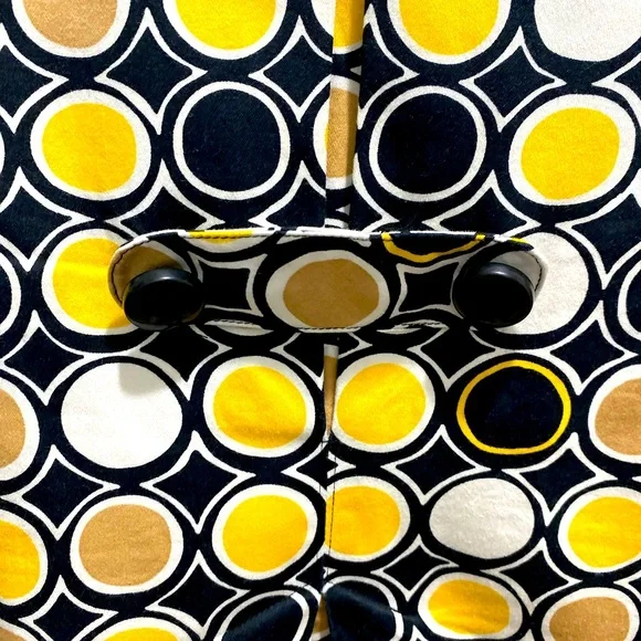 Allison Taylor Black Yellow White Dots Button 3/4 Sleeve Cotton Jacket Shirt 12 - Picture 9 of 9